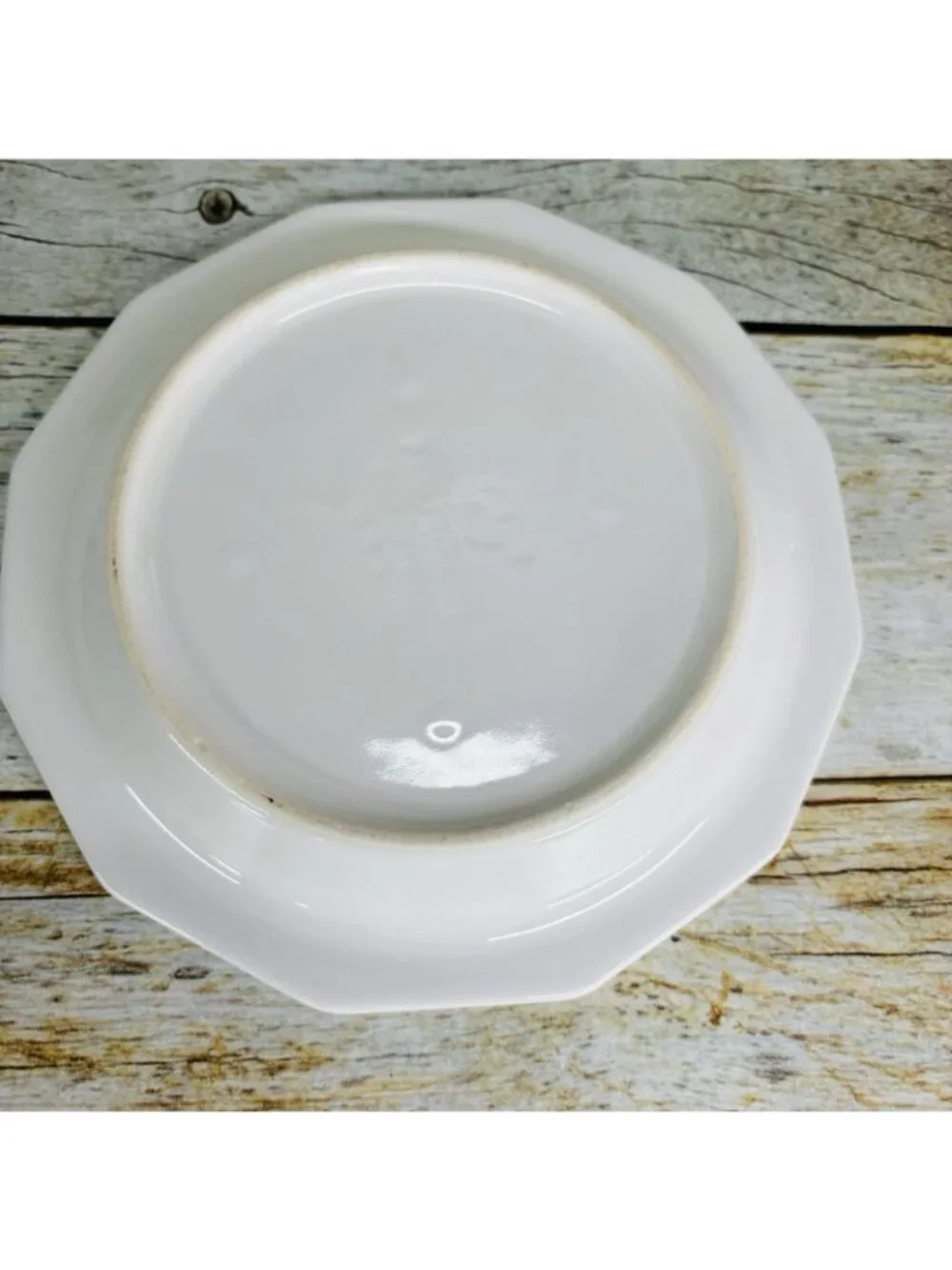 Pfaltzgraff HERITAGE WHITE Multisided Castle Mark Stoneware Salad Plates Set 6